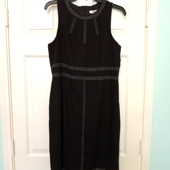 Black sleeveless linen/rayon LBD size 14 - Picture 1 of 2